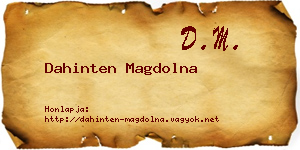 Dahinten Magdolna névjegykártya
